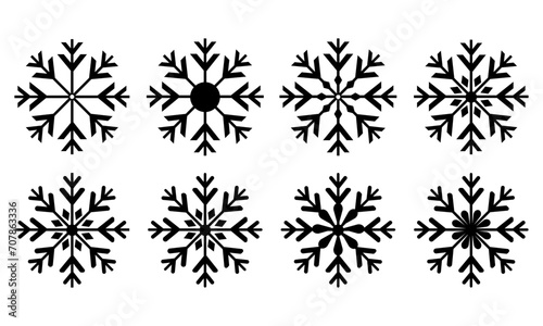 Set Of Snowflake Vector