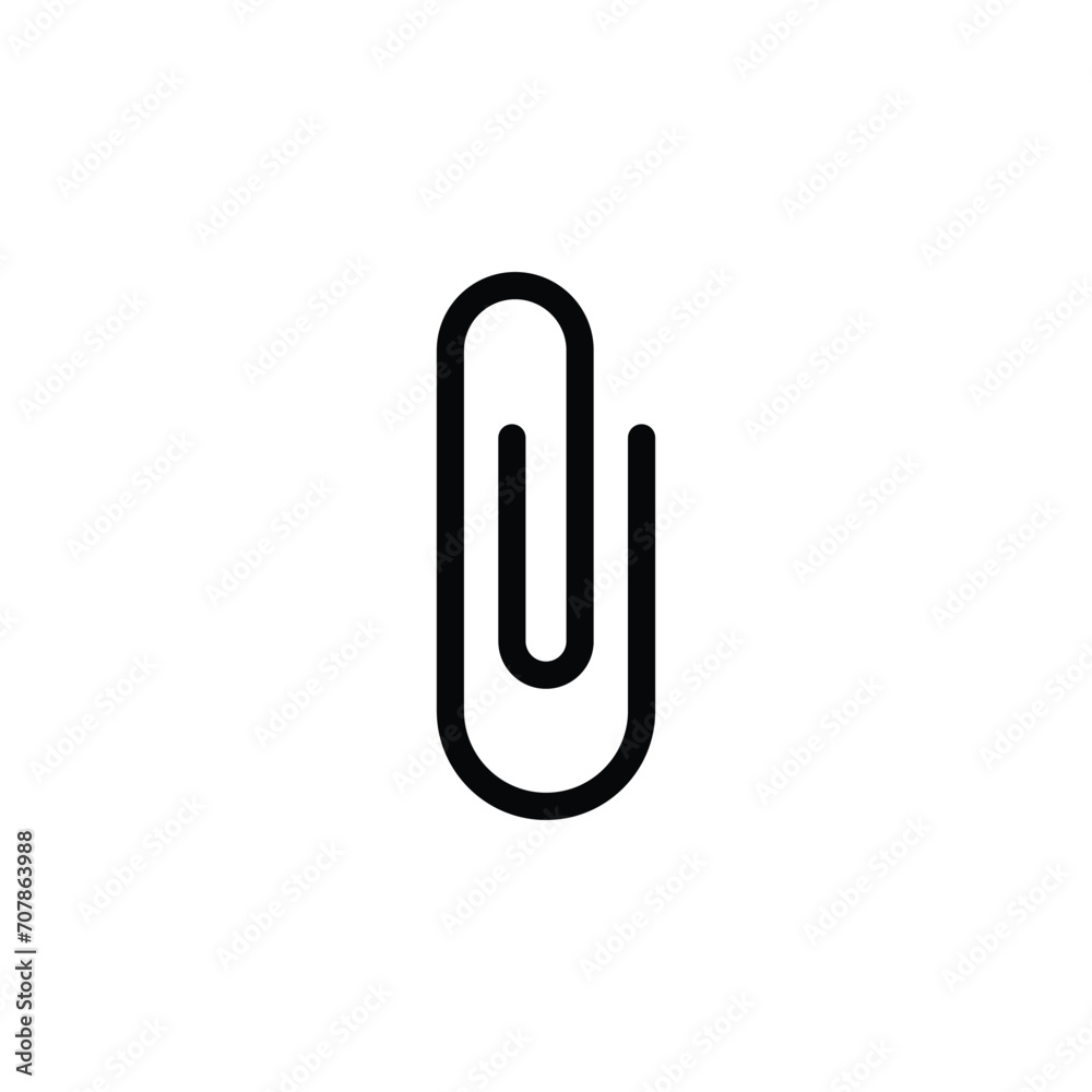 Paper clip icon. Simple outline style. Paperclip, attach, document clip, staple, fastener, page clamp, office concept. Thin line symbol. Vector isolated on white background. SVG. Paper clip icon. Simple outline style. Paperclip, attach, document clip, staple, fastener, page clamp, office concept. Thin line symbol. Vector isolated on white background. SVG.