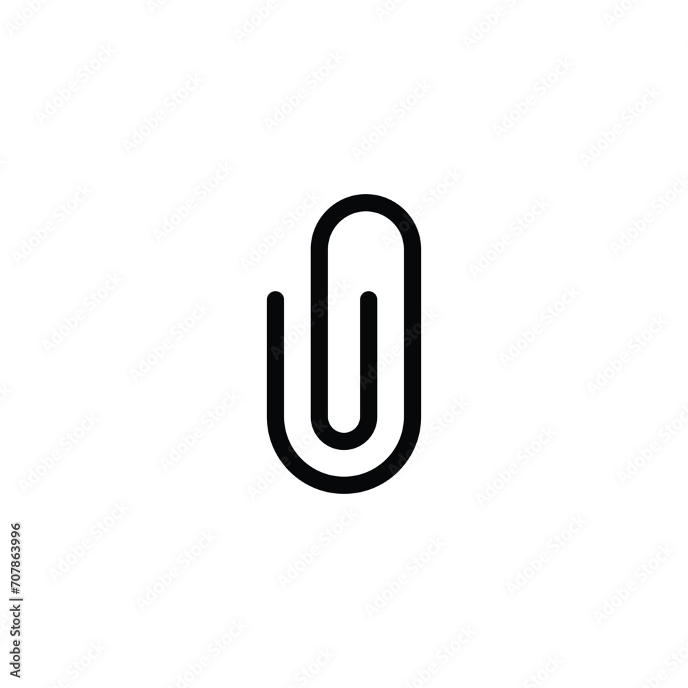 Paper clip icon. Simple outline style. Paperclip, attach, document clip, staple, fastener, page clamp, office concept. Thin line symbol. Vector isolated on white background. SVG. Paper clip icon. Simple outline style. Paperclip, attach, document clip, staple, fastener, page clamp, office concept. Thin line symbol. Vector isolated on white background. SVG.
