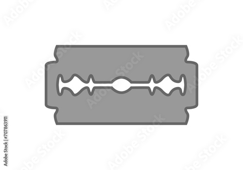 Icono de cuchilla de afeitar en fondo blanco.