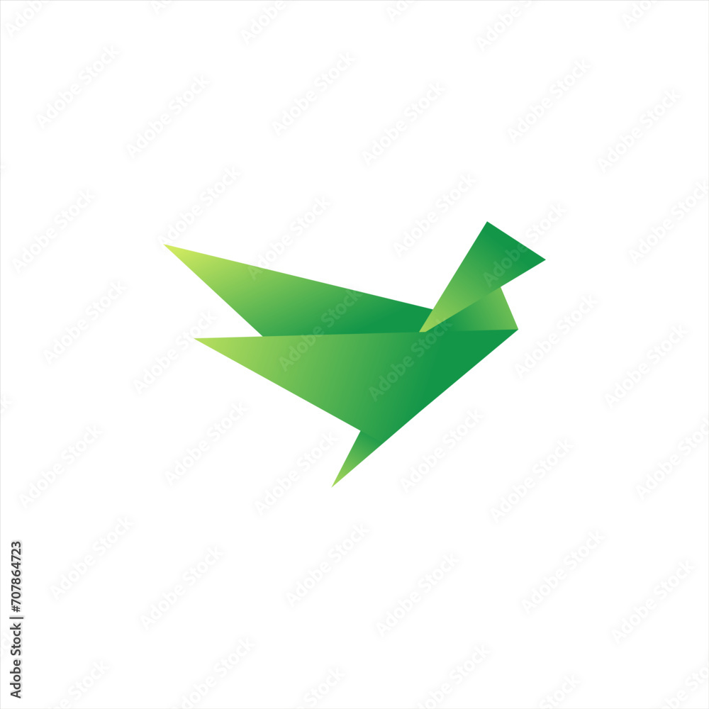 Fototapeta premium blue bird paper craft flying in frame art isolated on background