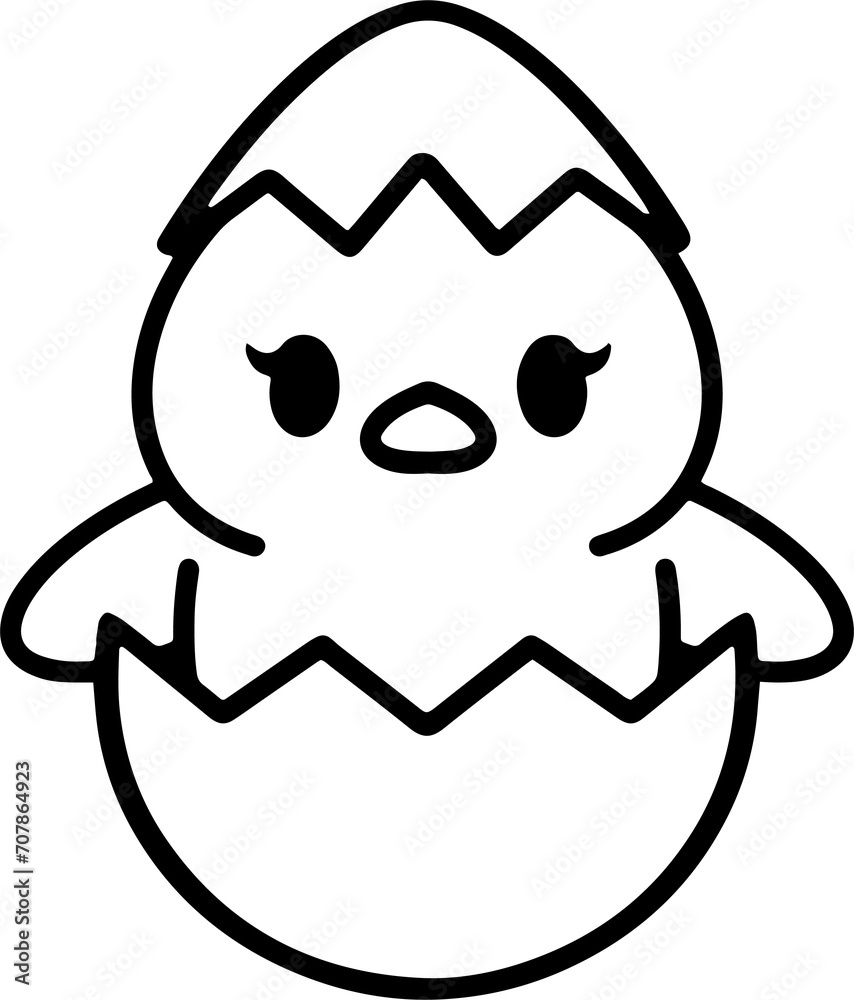 Cute Easter Chick in Egg Shell