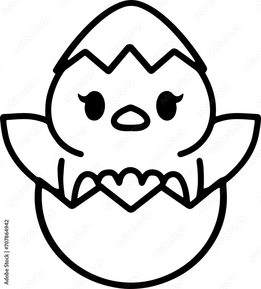 Cute Easter Chick in Egg Shell Cute Easter Chick in Egg Shell