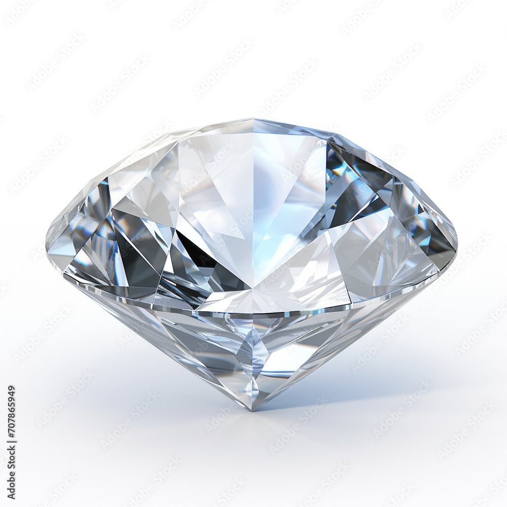 Hyper-realistic diamond on a white background