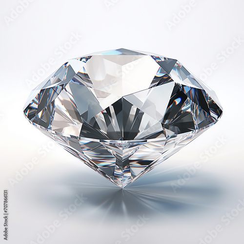 Hyper-realistic diamond on a white background