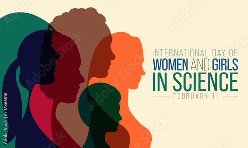 International day of Women and Girls in science is observed every year on February 11, The day recognizes the critical role women and girls play in science and technology. Vector illustration photo