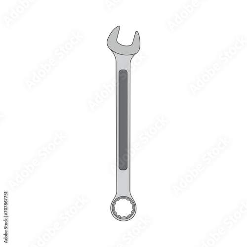 Kids drawing Cartoon Vector illustration combination wrench icon Isolated on White Background