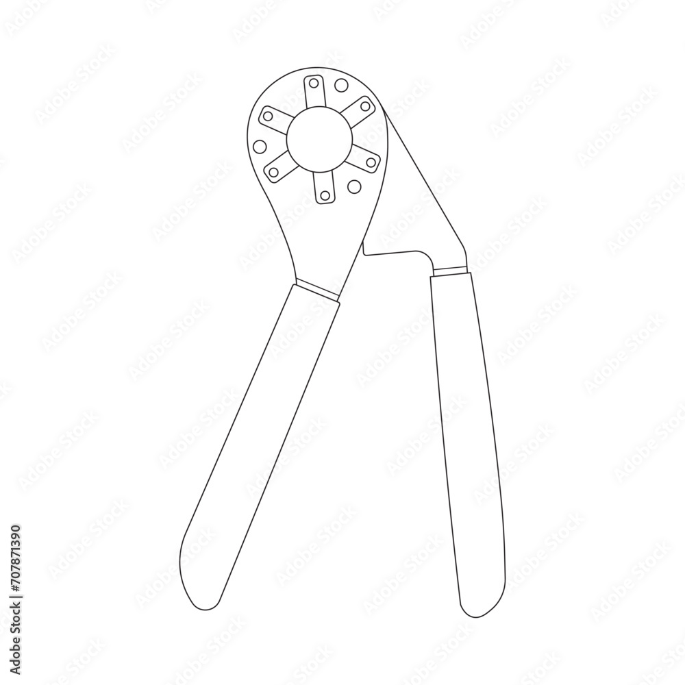 Hand drawn Kids drawing Cartoon Vector illustration bionic wrench icon Isolated on White Background Hand drawn Kids drawing Cartoon Vector illustration bionic wrench icon Isolated on White Background