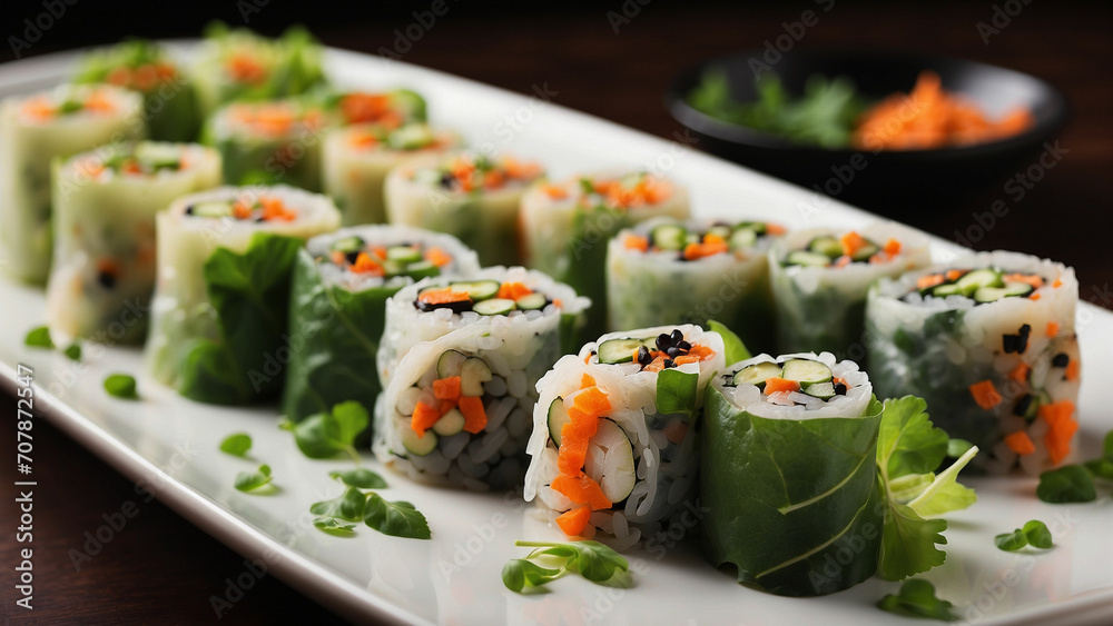 explores the creative combinations of vegetables, herbs, and spices used in these spring rolls explores the creative combinations of vegetables, herbs, and spices used in these spring rolls