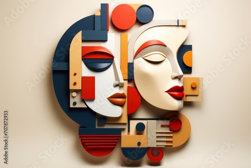 3d abstract human head,face, Psychic waves concept