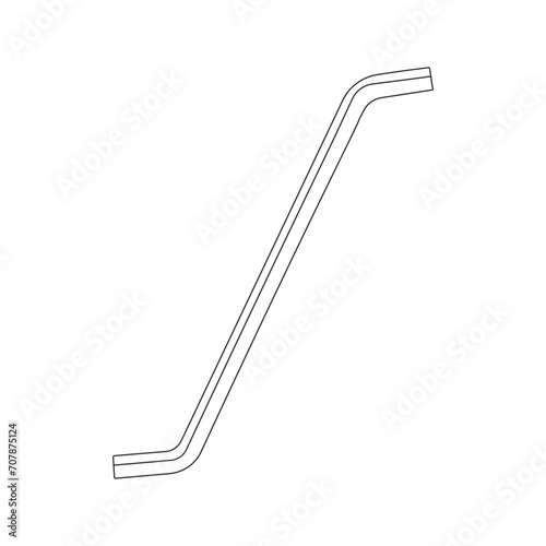 Hand drawn Kids drawing Cartoon Vector illustration disposal wrench icon Isolated on White Background