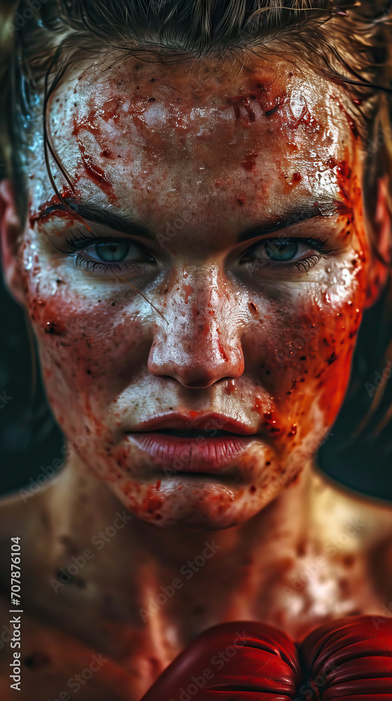 Determined Female Boxer Ready to Fight. Determined Female Boxer Ready to Fight.