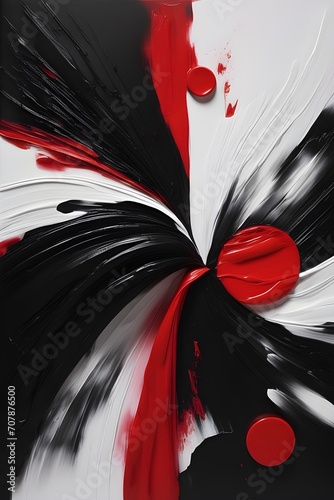 AI generated illustration of an abstract painting in black and red photo