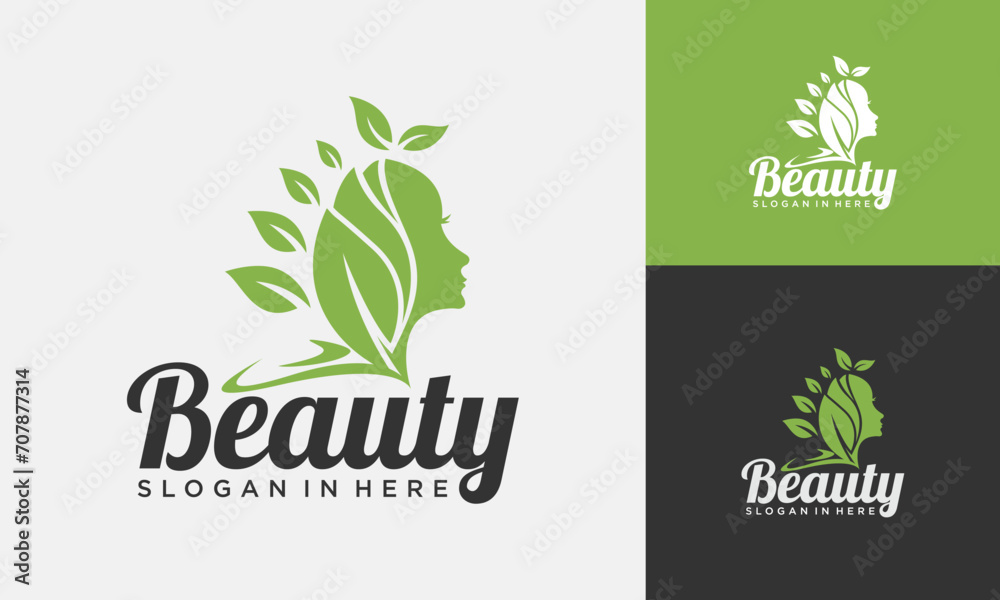 vector leaf spa beauty nature logo inspiration