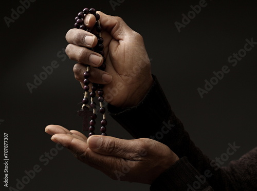 praying to god for forgiveness Caribbean man praying with people stock image stock photo