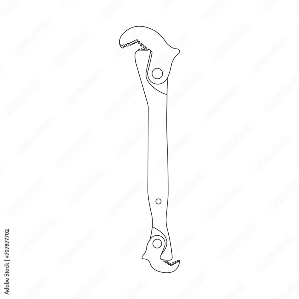 Hand drawn Kids drawing Cartoon Vector illustration self adjusting wrench icon Isolated on White Background Hand drawn Kids drawing Cartoon Vector illustration self adjusting wrench icon Isolated on White Background