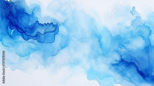 blue abstract watercolor texture background on white background