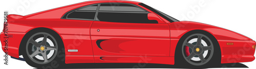 Red Sports Car Illustration, Modern Vehicle Design Concept