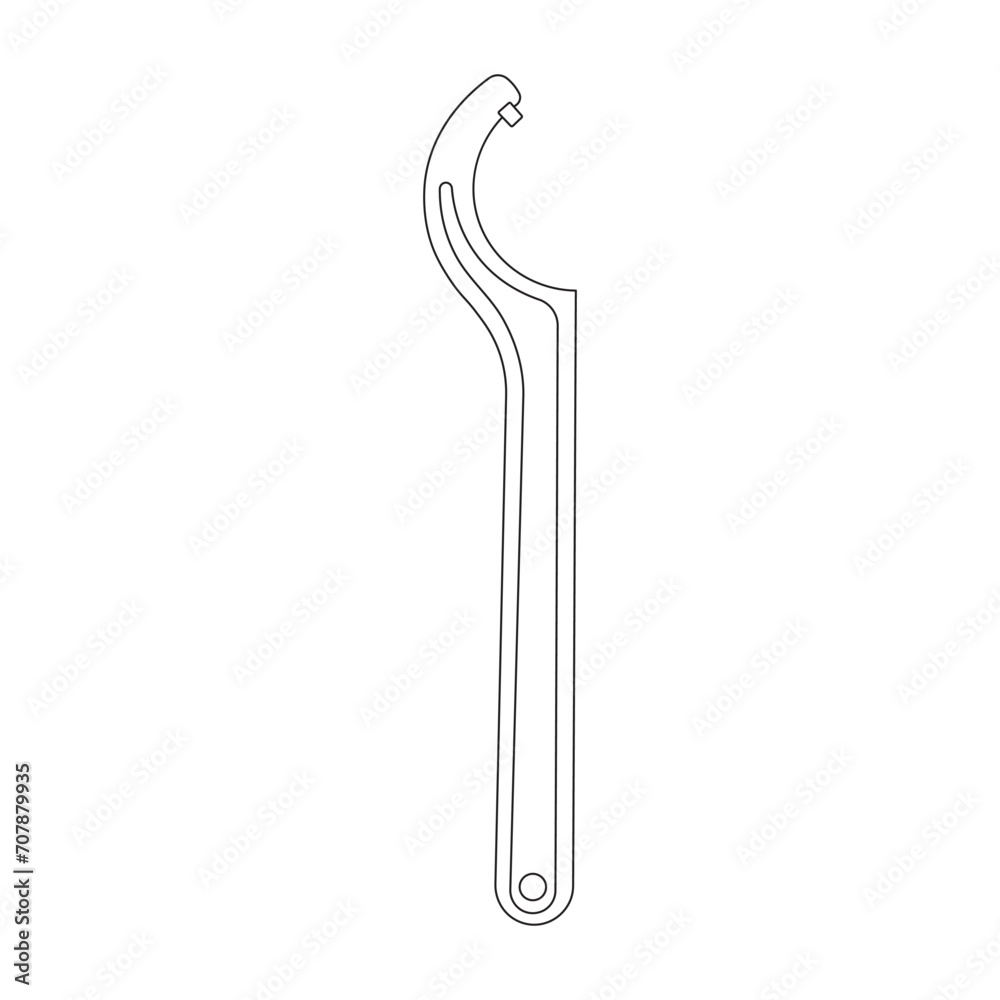 Hand drawn Kids drawing Cartoon Vector illustration spanner wrench icon Isolated on White Background Hand drawn Kids drawing Cartoon Vector illustration spanner wrench icon Isolated on White Background
