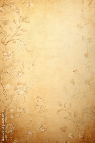 Gold soft pastel background parchment with a thin barely noticeable floral ornament background