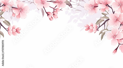 horizontal floral frame for wedding invitation card on white background