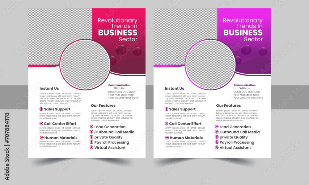 Fototapeta premium Corporate business flyer template design set with Various Colour. marketing, business proposal, promotion, advertise, publication, cover page