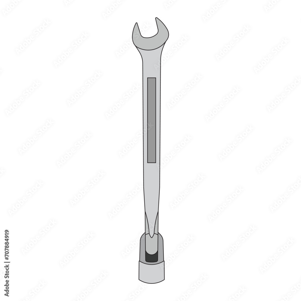 Kids drawing Cartoon Vector illustration saltus wrench icon Isolated on White Background Kids drawing Cartoon Vector illustration saltus wrench icon Isolated on White Background