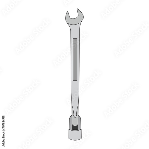 Kids drawing Cartoon Vector illustration saltus wrench icon Isolated on White Background photo