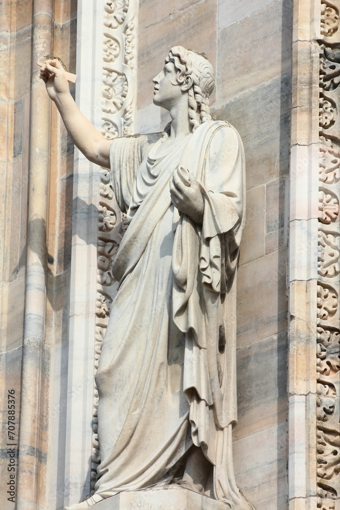 Saint statue in Milan Cathedral, Italy