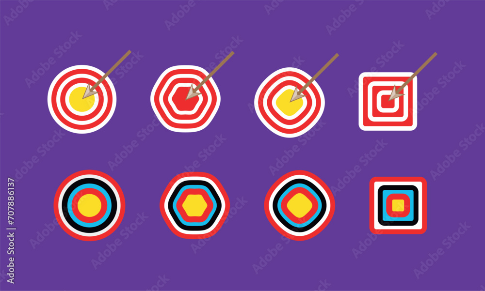 Archery target with arrows. Concept of archery or reaching the goal in business. Vector illustration.
Archery target with arrows. Concept of archery or reaching the goal in business. Vector illustration.