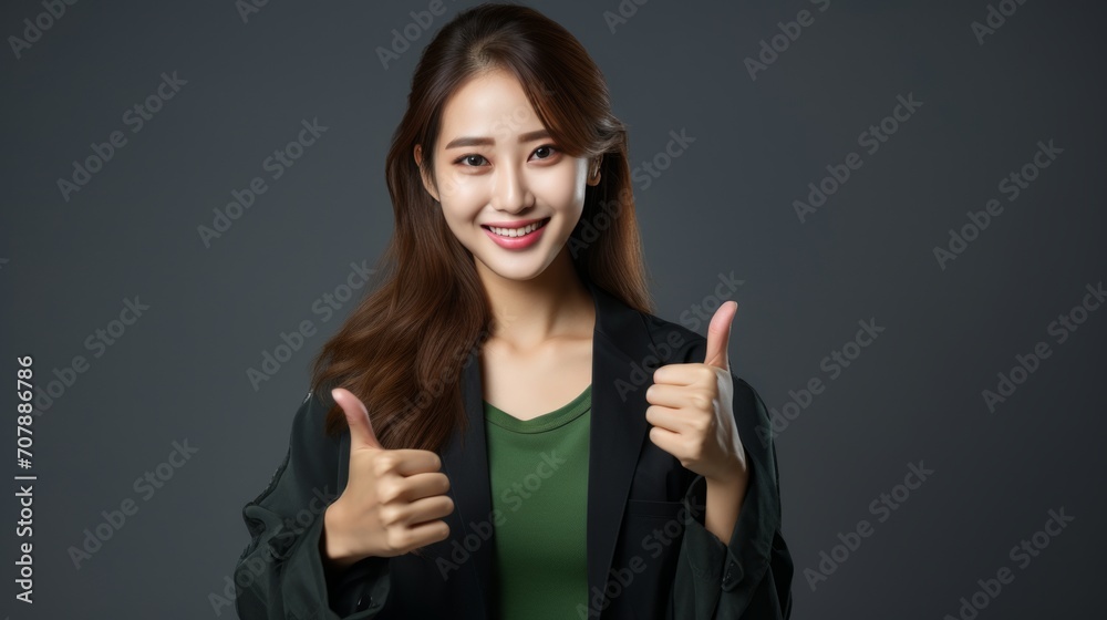 Beautiful woman, cute, show thumbs up positive feedback, lady showing OK gesture, Excellent or good review result concept, Customer rating for experience or quality product and service, Opinion survey Beautiful woman, cute, show thumbs up positive feedback, lady showing OK gesture, Excellent or good review result concept, Customer rating for experience or quality product and service, Opinion survey