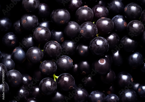Heap of black currant  top view  berry background
