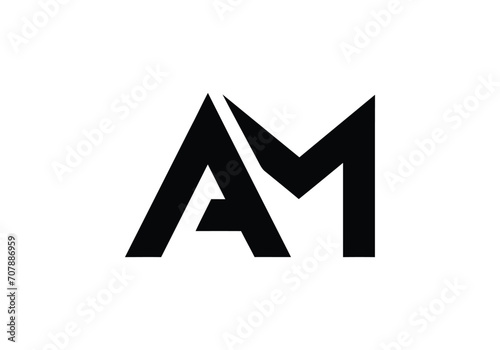 Initial monogram letter AM logo Design vector Template. AM Letter Logo Design. 