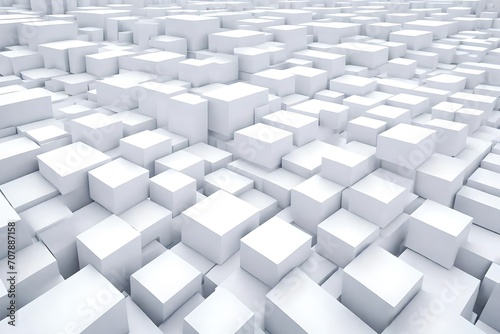 White 3d abstract background. Boxes motion texture with copy space for clean and creative business