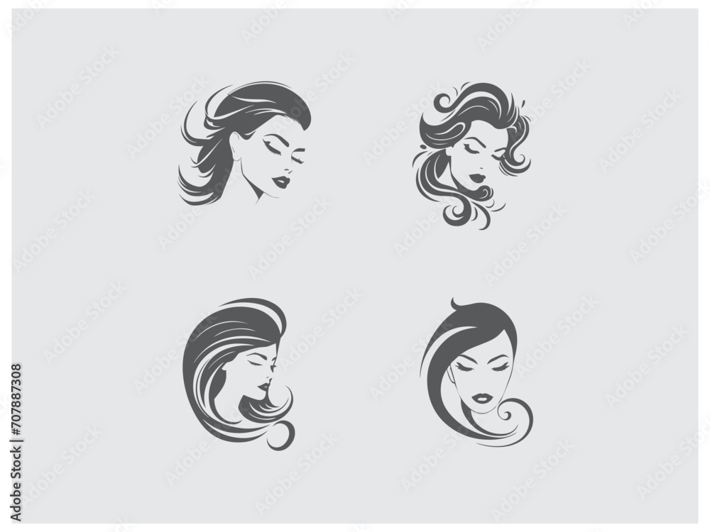 premium beauty set logo design vector, vector and illustration,
