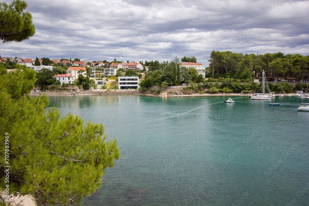 View to Porto Pižana Bay in Krk town, Krk island, Croatia