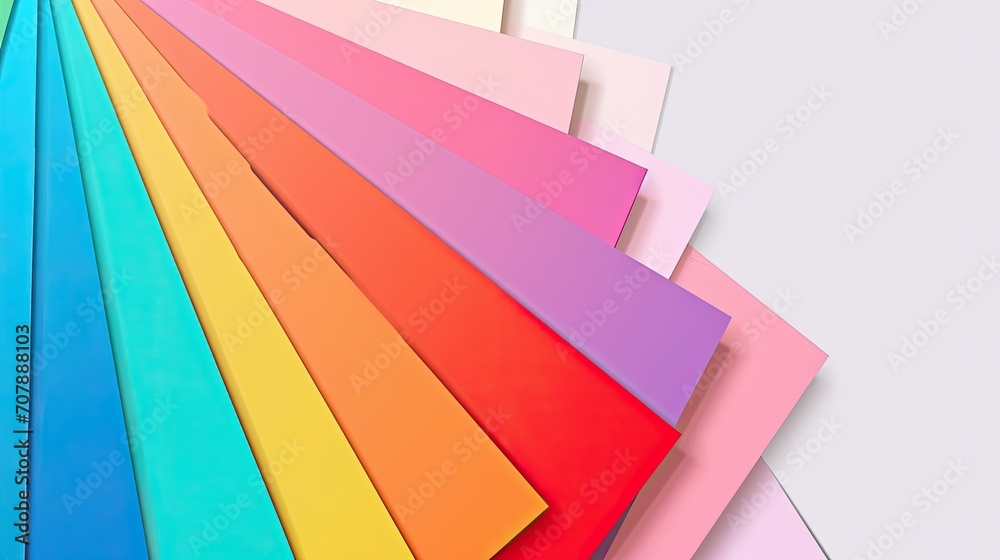 Set of multi-colored cardboard rectangular strips on a white background Set of multi-colored cardboard rectangular strips on a white background