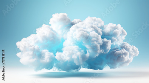 Skyblue cloud isolated on background. Realistic clouds with space for copying. Generative AI