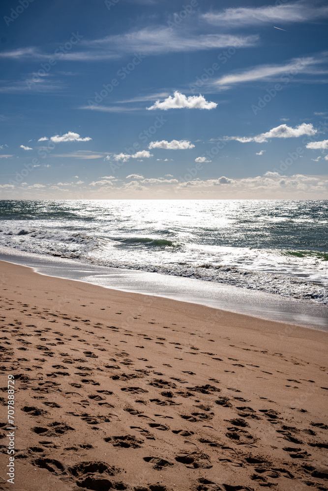 Obraz premium footprints on the beach