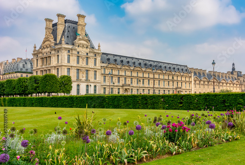 Louvre palace and Tuileries garden in spring, Paris