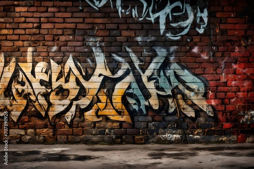 graffiti on a brick wall