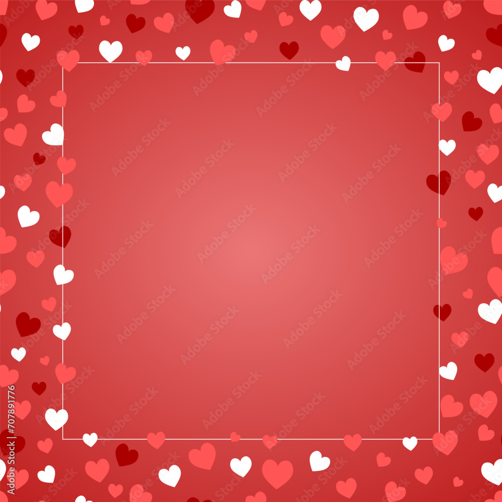 Square composition heart shape border