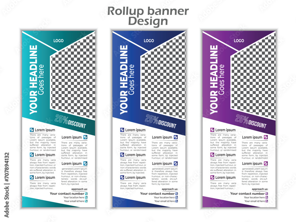 modern Roll up banner design template,