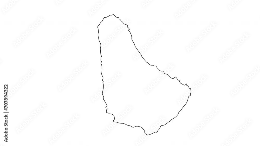 Barbados country map sketch animation