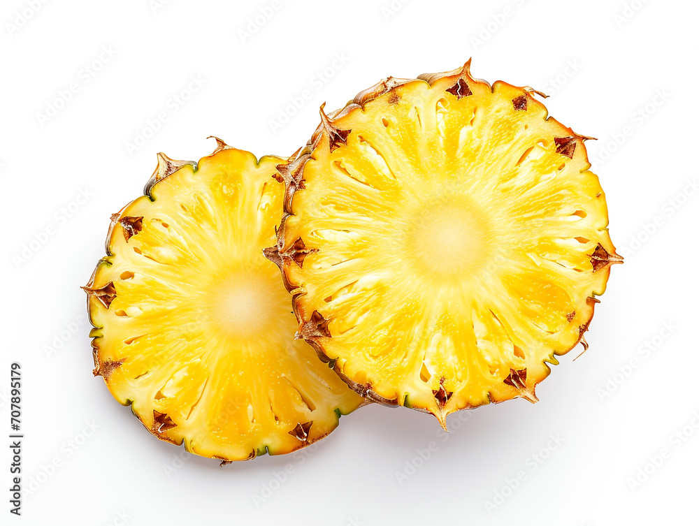 Slices of pineapple isolated on white background. Minimalist style. Slices of pineapple isolated on white background. Minimalist style.