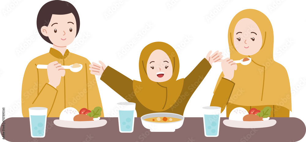Muslim people eat together iftar suhoor eid mubarak Muslim people eat together iftar suhoor eid mubarak