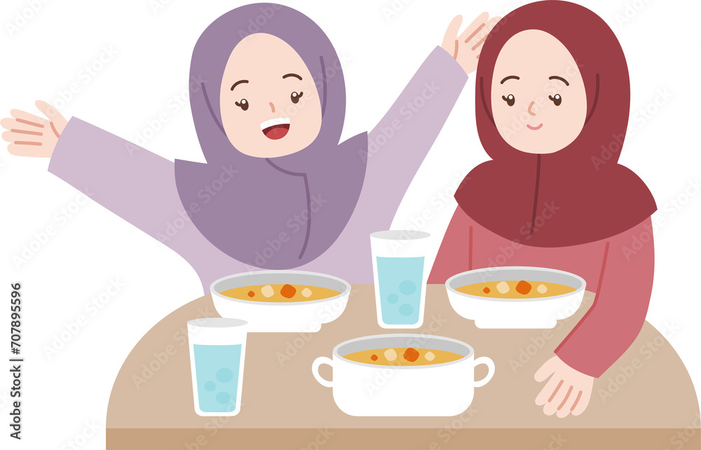 Muslim people eat together iftar suhoor eid mubarak Muslim people eat together iftar suhoor eid mubarak
