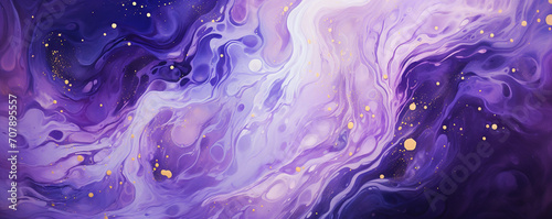 Blue background with scattered water droplets, purple oil paint swirls aesthetic background 