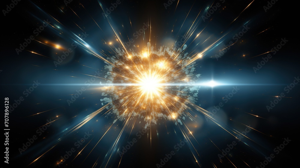 Naklejka premium Scientific concept of imaging a supernova explosion in deep space. Sci-fi abstract background. Generative AI