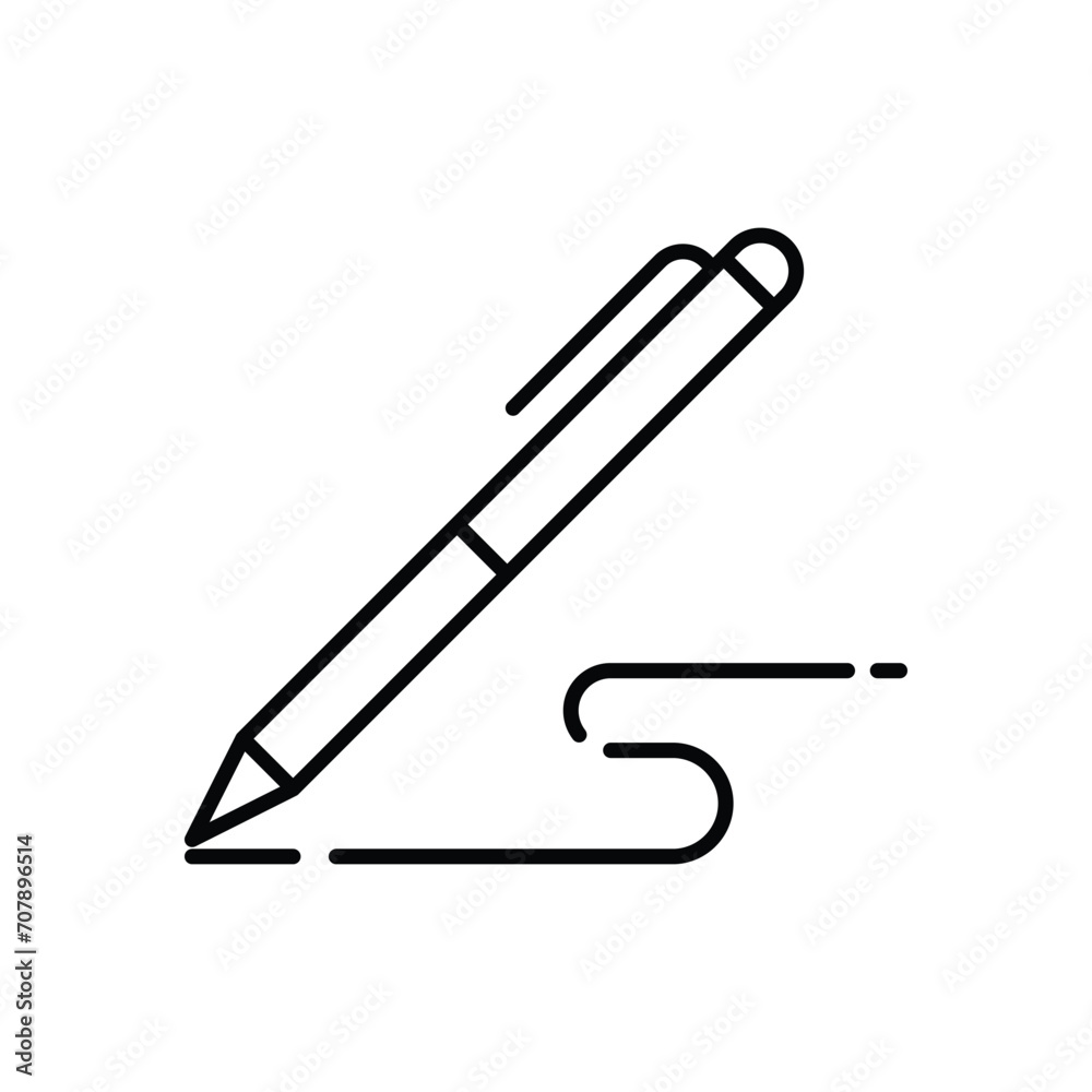 Pen, write icon. Simple outline style. Signature pen, paper, ink, sign, pencil, tool, education concept. Thin line symbol. Vector illustration isolated. Pen, write icon. Simple outline style. Signature pen, paper, ink, sign, pencil, tool, education concept. Thin line symbol. Vector illustration isolated.